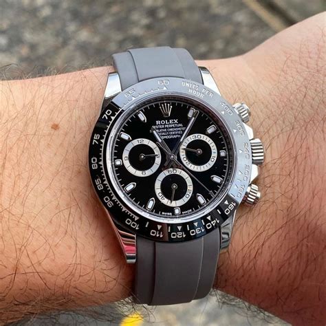 rolex daytona black rubber strap replica|rolex daytona rubber strap replacement.